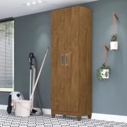 Armário Multiuso Organizador 2 Portas Astrid Z17 Castanho Wood - Mpoze