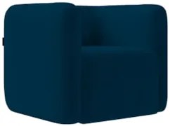 Poltrona para Sala de Estar Decorativa Quadrada Maggie Z08 Veludo Azul