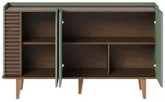 Balcão Aparador Buffet 3 Portas 136cm Madrid C05 Hortelã/Amêndoa - Mpo