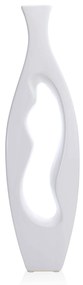 Vaso Decorativo em Cerâmica Vazado Branco 39,5x12 cm - D'Rossi