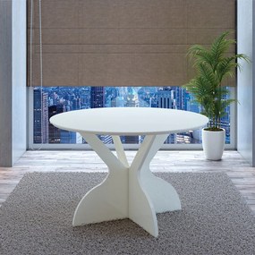 Mesa de Jantar Redonda Isabelle Off White 120 cm - D'Rossi