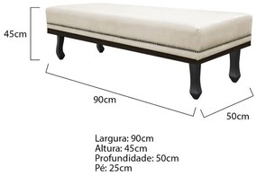 Calçadeira Solteiro Orlando P02 90 cm para cama Box Corano - ADJ Decor
