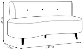 Sofá Living 2 Lugares 135cm Aang Pés Palito Veludo Bege G33 - Gran Belo