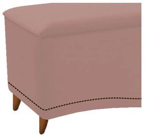 Calçadeira Estofada Yasmim 195 cm King Size Suede Rosê - ADJ Decor