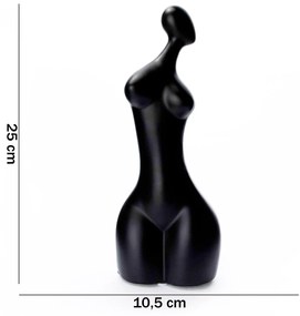 Escultura Decorativa Corpo Preto 25x10,5 cm - D'Rossi