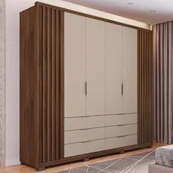 Guarda Roupa Casal 6 Portas Martin C01 Havana/Off White - Mpozenato