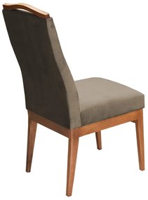 Conjunto 2 Cadeiras Decorativa Lara Aveludado Cappuccino