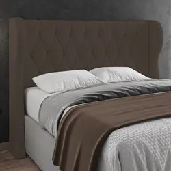 Cabeceira Casal Queen Cama Box 160cm Malva I02 Veludo Marrom - Mpozena