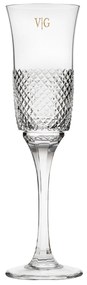 Taça de Cristal Lapidado Artesanal p/ Champagne Libélula - Transparente - 51  Incolor - 50