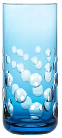Copo de Cristal Lapidado P/ Long Drink - Azul Claro  Azul Claro - 54