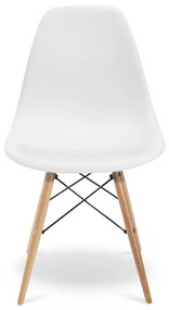 Cadeira Sala de Jantar kit2 Eiffel Eames Base Madeira Branco F02 - D'Rossi