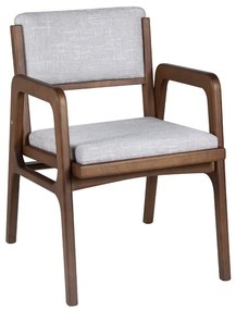 Cadeira com Braço Manara Estofada Madeira Tauari Estilo Contemporâneo