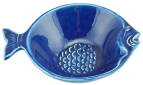 Jogo Pratos Cerâmica Peixe 4 Peças Ocean Azul 14x11cm 28098 Bon Gourmet