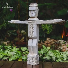 Escultura Étnica Timor 60cm | Madeira