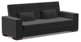 Sofá Cama Casal 3 Lugares 210cm Lisboa Suede  D03 - D'Rossi - Preto