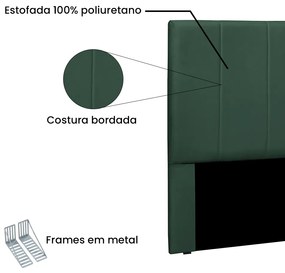 Cabeceira Cama Box Queen 160 cm Arizona Veludo Verde S04 - D'Rossi