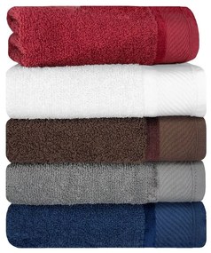Jogo com 5 toalhas de Rosto Eleganz 100% Algodão com lindo trabalhado em Veludo 5 Cores
