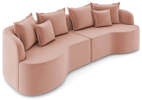 Sofá 5 Lugares Orgânico Living 290cm Mersa Veludo K01 - D'Rossi - Rose