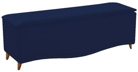 Calçadeira Estofada Yasmim 160 cm Queen Size Suede Azul Marinho - ADJ Decor