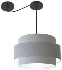 Lustre Sala de Jantar Com Desvio Vivare Md-4400 Cúpula em Tecido 55cm