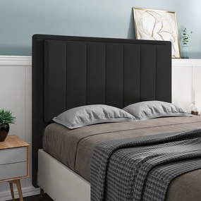 Cabeceira Opala Para Cama Box king 195 cm Suede Preto - D'Rossi