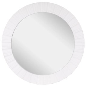 Espelho Decorativo Redondo com Moldura de Plástico Branco 47x47 cm - D'Rossi