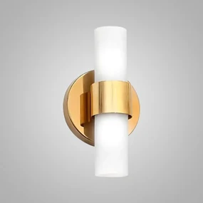 Arandela Fence Vertical Vidro Tubo Duplo 12X8,5X23Cm 2Xg9 - Old Artisa... (ROSE FOSCO)