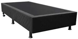 Base Box para Cama Solteiro 88x188cm Liz S05 Suede Bordado Preto - Mpo