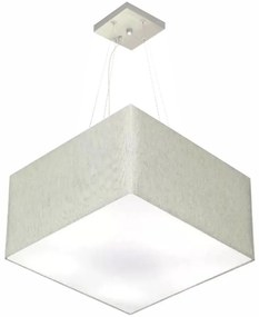 Lustre Pendente Quadrado Vivare Md-4075 Cúpula em Tecido 30/50x50cm - Bivolt