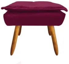 Puff Decorativo Sala de Estar Pés Palito Opla Suede Bordô - Ibiza