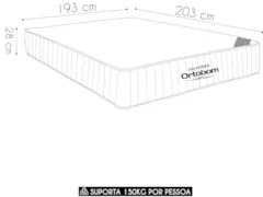 Colchão Casal King Highfoam Bordado Espuma HR45 193x203x28cm - Ortobom