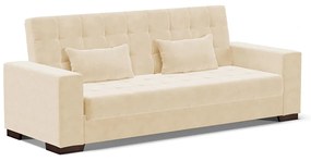 Sofá Cama Casal 3 Lugares 210cm Lisboa Suede D03 - D'Rossi - Bege