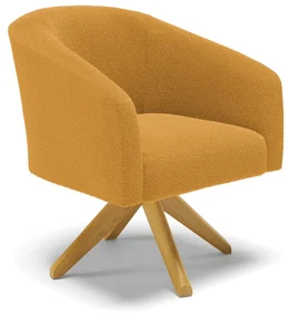 Poltrona Decorativa Giratória MA30 Stella Bouclê D03 - D'Rossi - Mostarda
