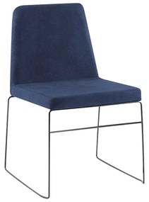 Cadeira Decorativa Sala de Jantar Anne Linho Azul Marinho G17 - Gran Belo