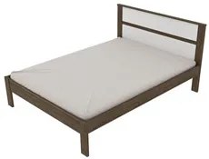 Cama de Casal Madeira CM8005 Nogal/Branco - Tecno Mobili