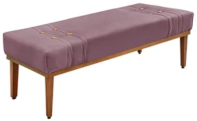 Recamier Decorativo 140cm Kors Veludo Pés de Madeira Uva G63 - Gran Belo