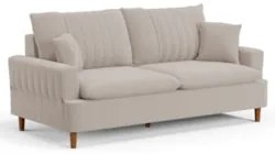 Sofá Living 2 Lugares 160cm com Almofadas Veras D05 Bouclê Bege - Mpoz