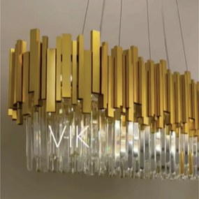 Pendente Vik Oval 86X35X27Cm 12Xg9 Dourado - Usina Imports Ui20396/89D...