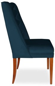 Kit 2 Cadeiras de Jantar Micheli Suede Azul Marinho