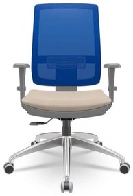 Cadeira Brizza Diretor Grafite Tela Azul Assento Poliester Fendi Base RelaxPlax Aluminio - 65963 Sun House
