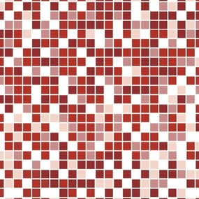 Papel de parede adesivo pastilha vermelha e branca