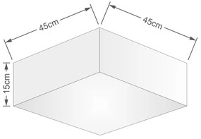 Plafon Quadrado Vivare Md-3051 Cúpula em Tecido 15/45x45cm - Bivolt