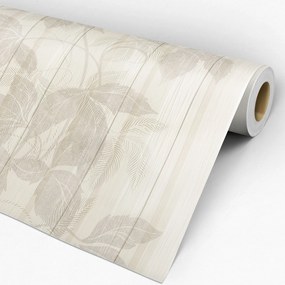 Papel de parede adesivo floral amadeirado