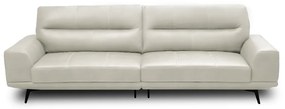 Sofá Decorativo Ashton 3 Lugares Sala de estar 216cm Pés em Aço Couro Off White G88 - Gran Belo