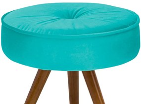 Puff Decorativo Julia Redondo Suede Azul Turquesa - D'Rossi