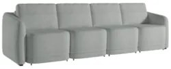 Sofá Cama Casal para Sala 356cm Polska Z08 Boucle Cinza Claro - Mpozen