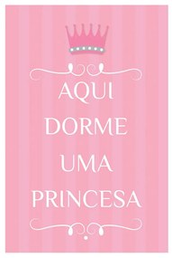 Quadro Placa Decorativa Infantil Princesa 29,5x19,5 cm - D'Rossi
