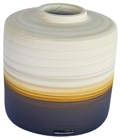 Vaso Reto decorativo de cerâmica 19x16x16 - Salar Fosco  Kleiner