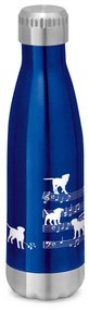 Garrafa Térmica Inox Brilhante 510 ml Cachorro Musical Branco - Azul Royal