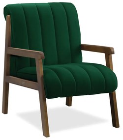 Poltrona Decorativa para Sala Base de Madeira Daline Bouclê Verde E03 - D'Rossi